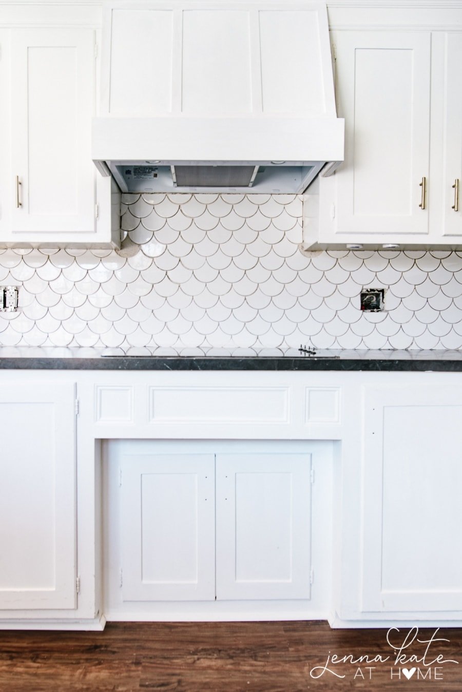 Painted and completed diy range hood cover. 