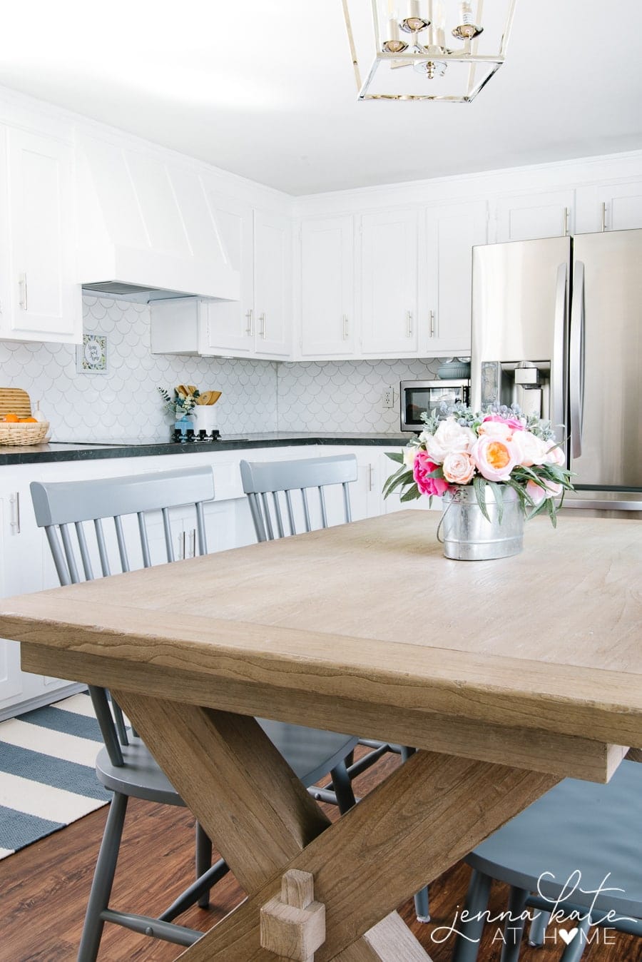 flowers on the kitchen table