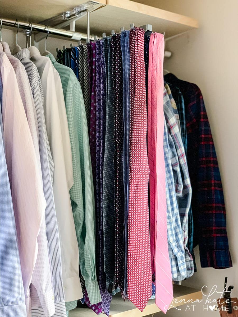 Pull out tie holder for men's for the perfect wardrobe layout in his closet