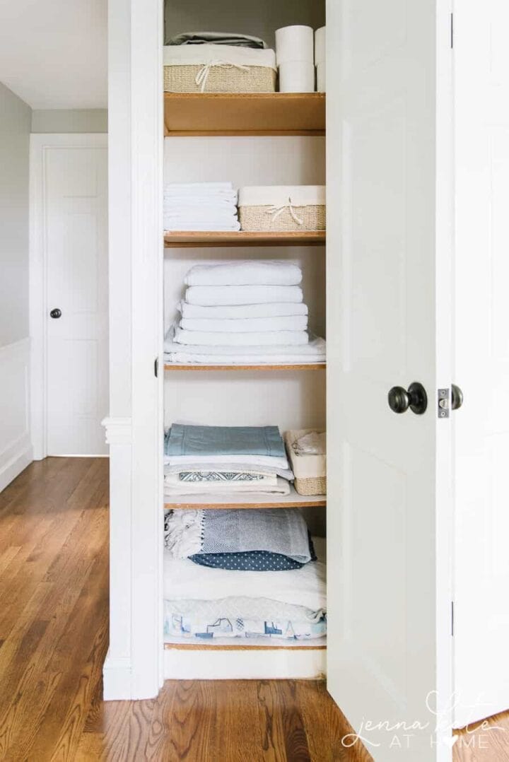 Linen Closet and Broom Closet Organization Jenna Kate at Home