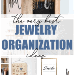 You'll love these creative ways to store & organize your jewelry. Includes smart ways to DIY your own jewelry storage as well as organization ideas you can buy and use in your drawer, closet or dresser.