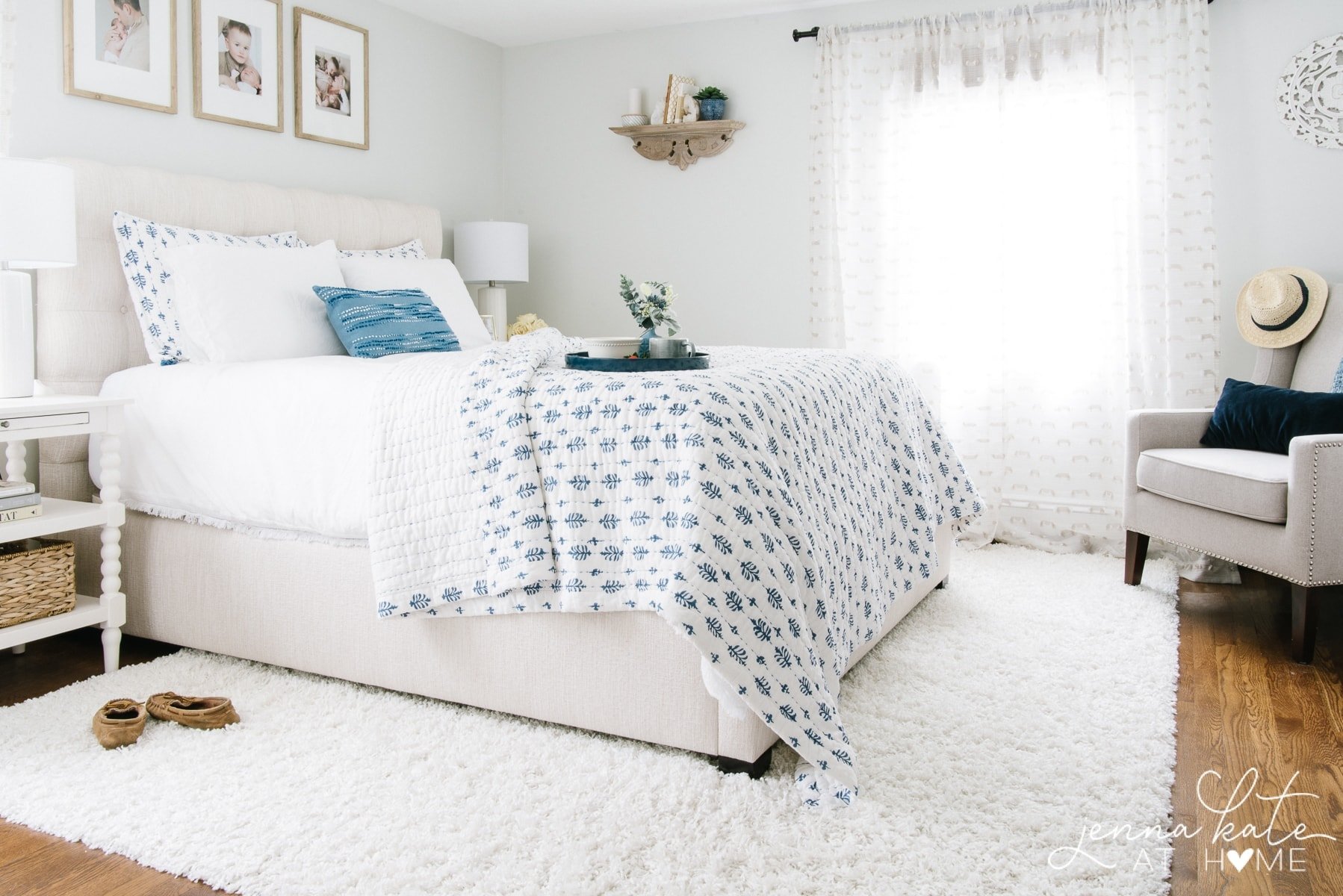 West facing bedroom much brighter with Benjamin Moore Paper White on the walls and lighter furniture