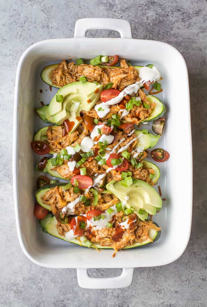 BB chicken zucchini boats