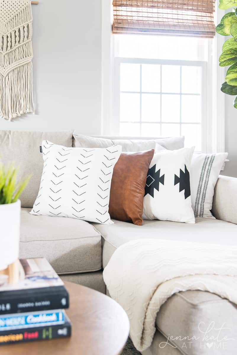 white boho living room