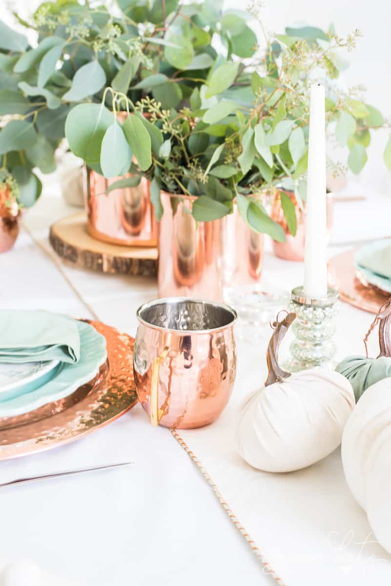 Sage Green & Copper Fall Table Setting - Jenna Kate at Home