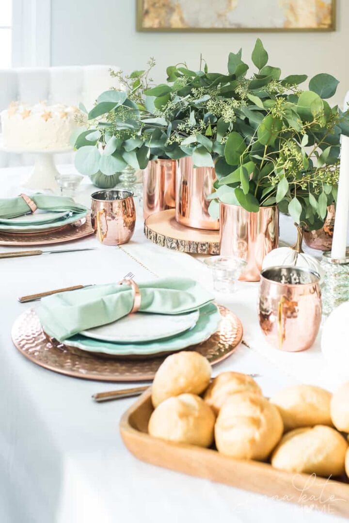 Sage Green & Copper Fall Table Setting - Jenna Kate at Home