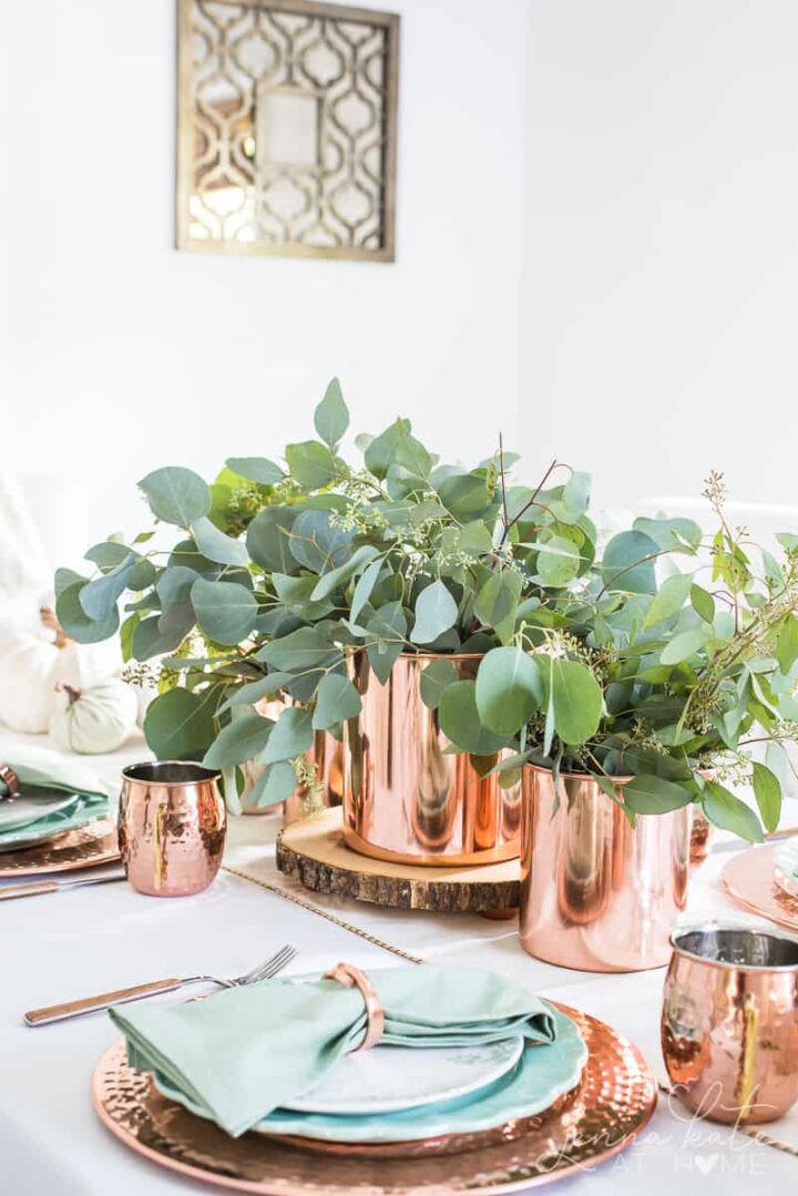 Sage Green & Copper Fall Table Setting - Jenna Kate at Home