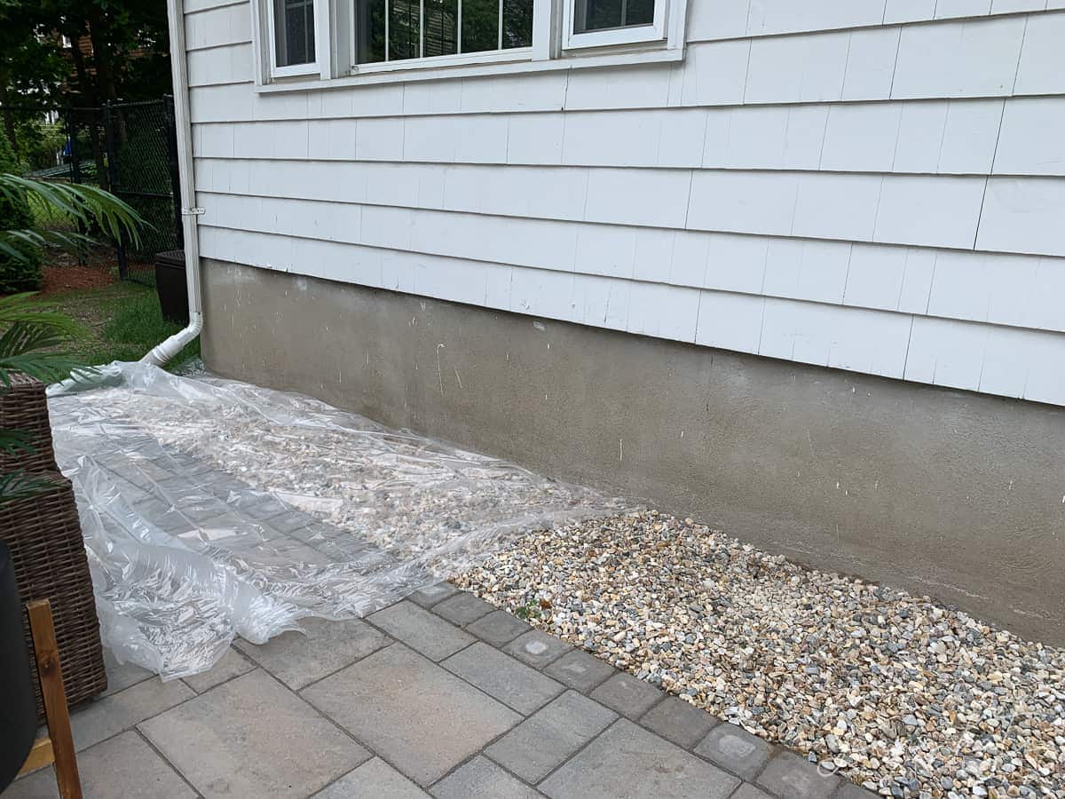 The foundation of our house was an unattractive concrete color that needed to be painted