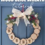 diy christmas wood slice wreath ideas