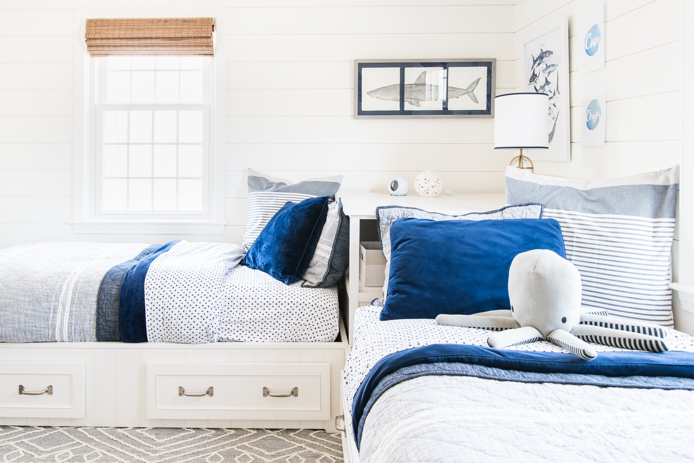 Kid bedroom with corner beds