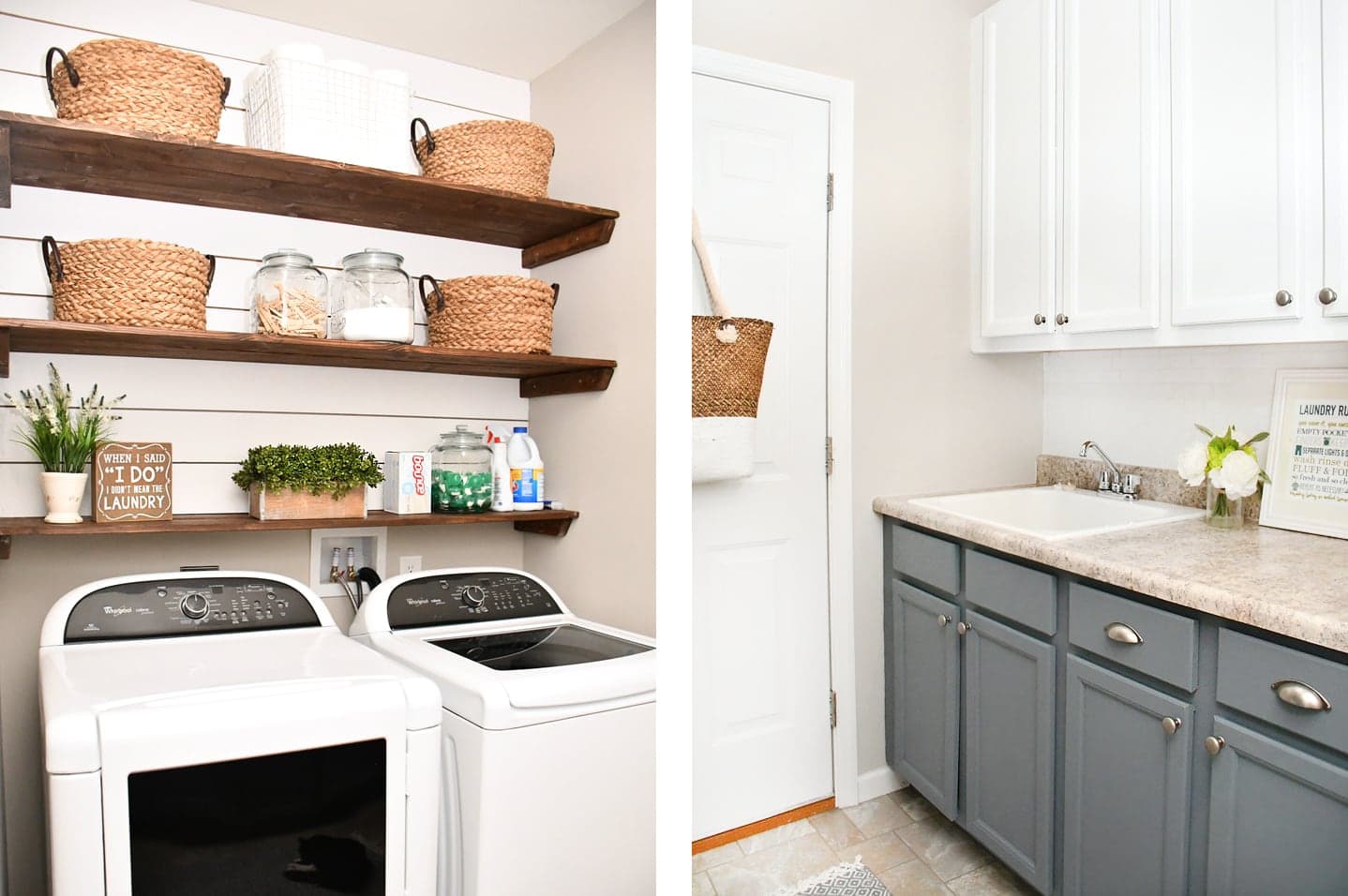 Sherwin Williams Colonnade Gray laundry room