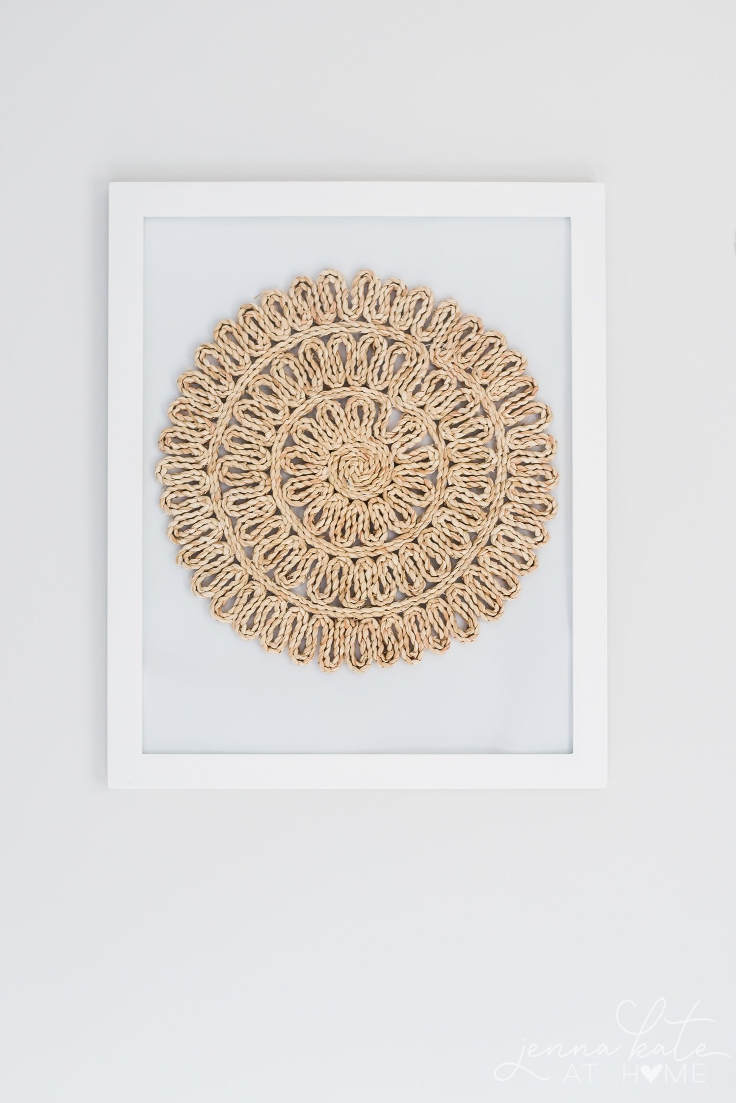 Framing a woven placement is a great DIY art idea for your walls