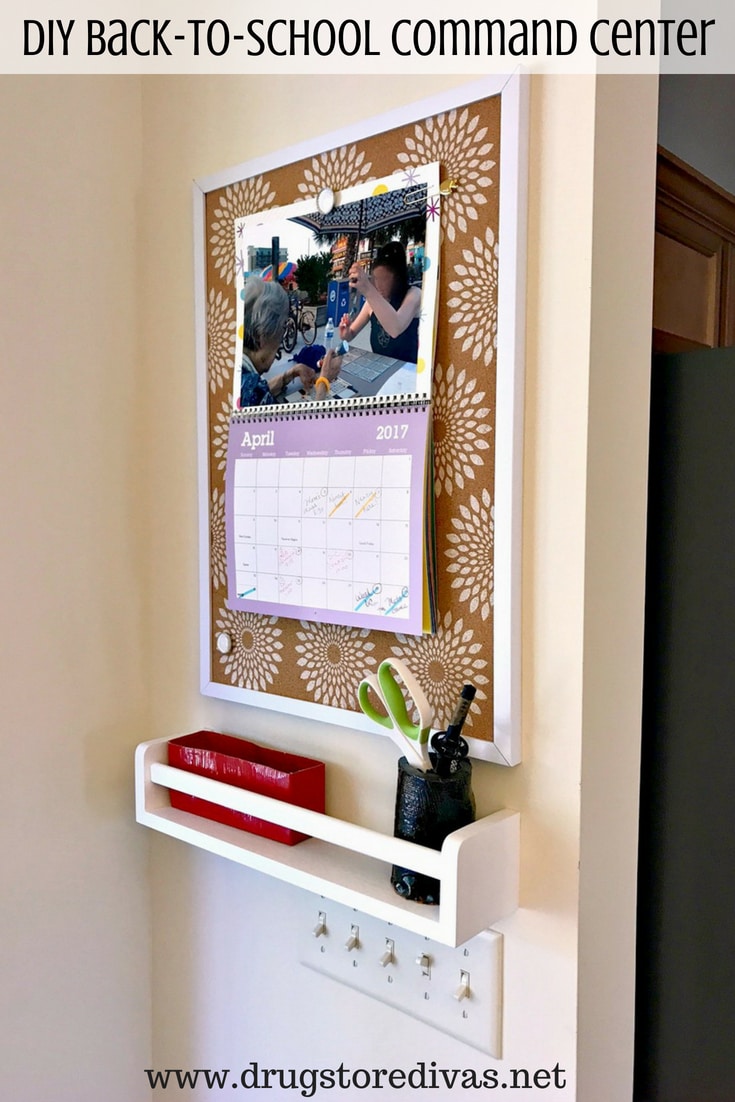 Simple shelf and bulletin board for a DIY command center for the home