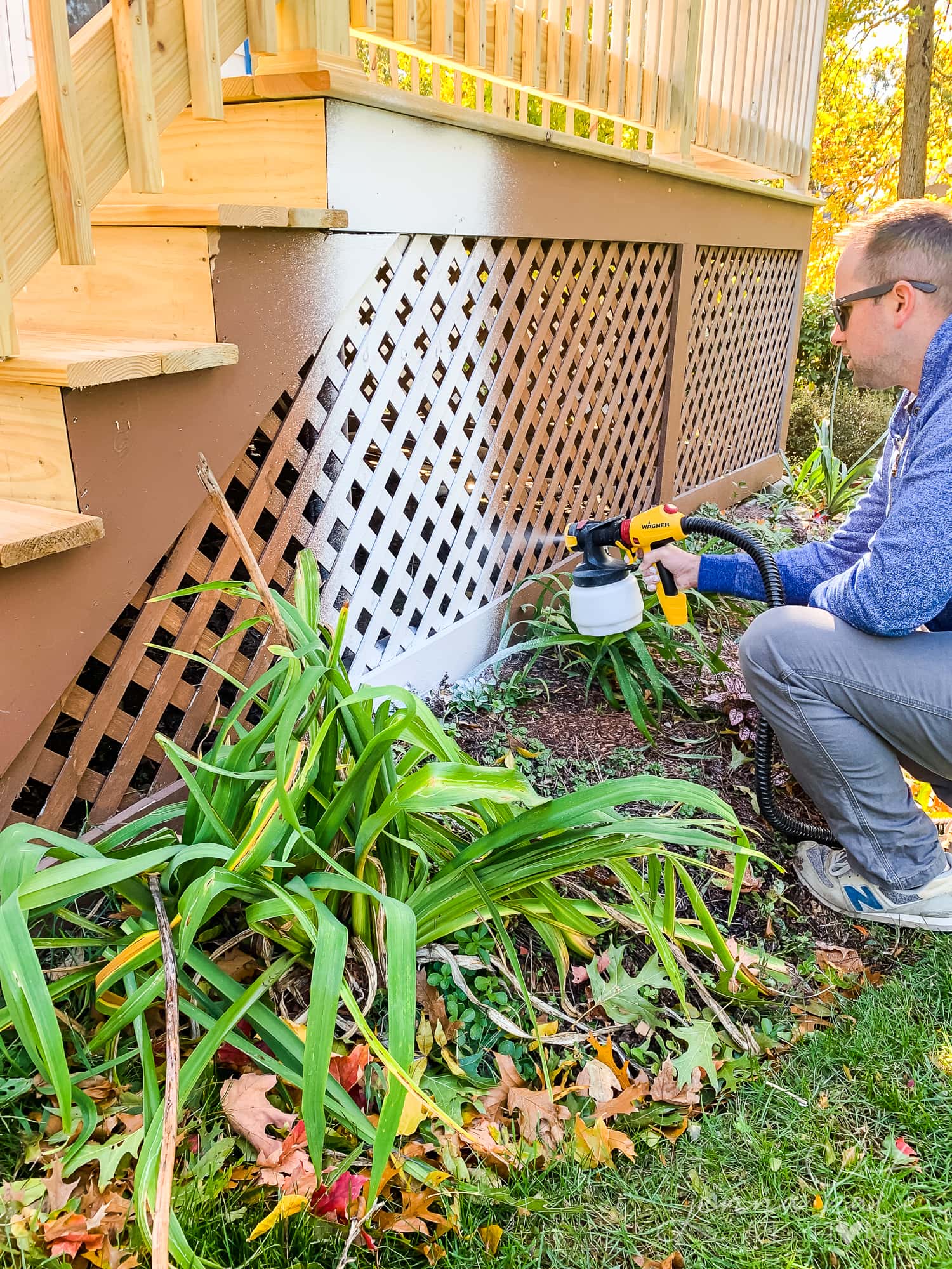 Use Wagner Spraytech paint sprayer to paint the deck white