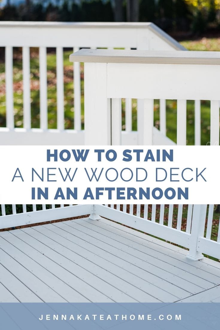 how to stain a new wood deck in an afternoon