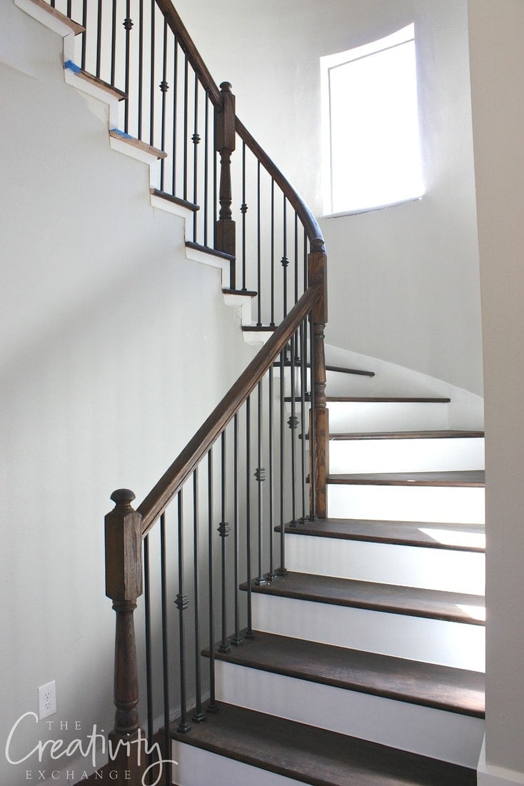 Dark wood goes nicely with warm gray walls