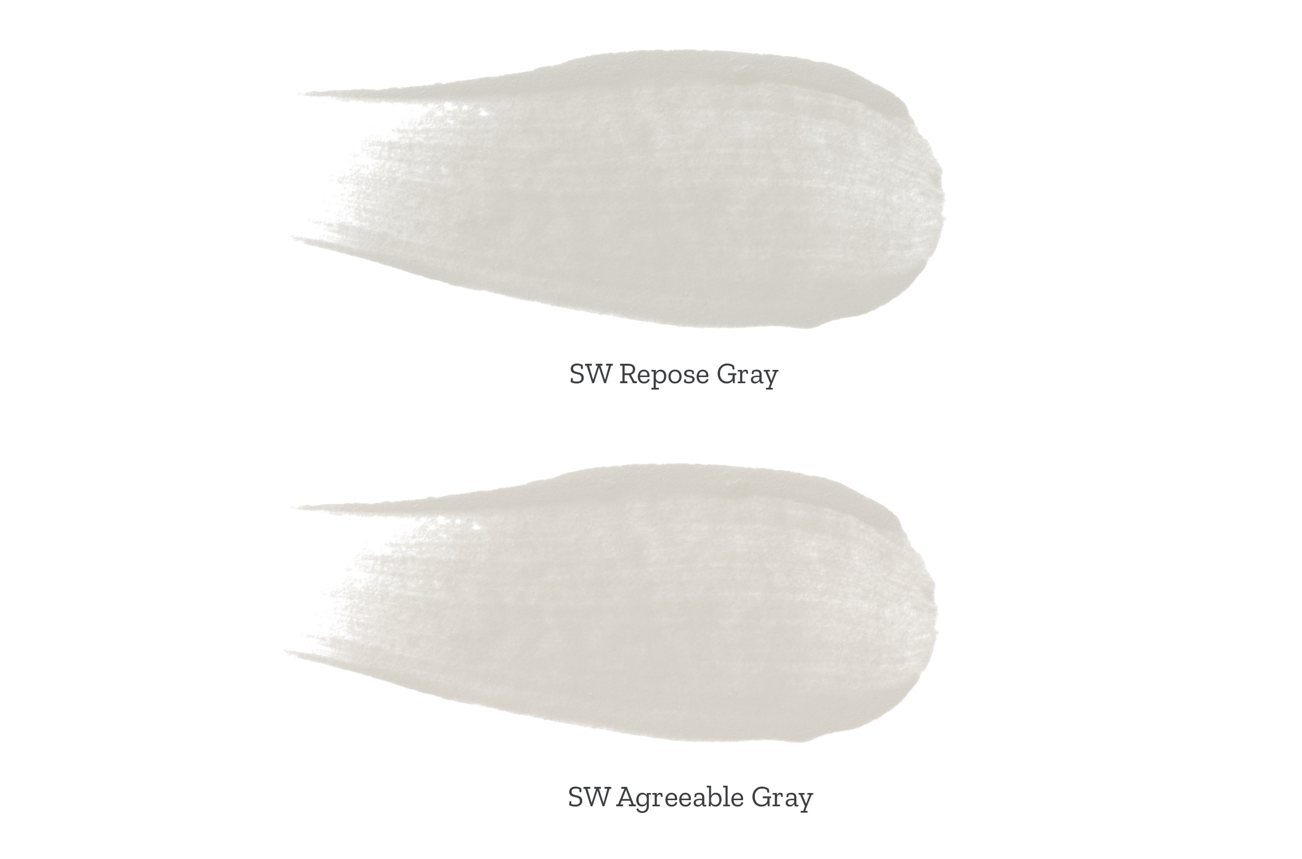 repose gray vs agreeable gray, side by side