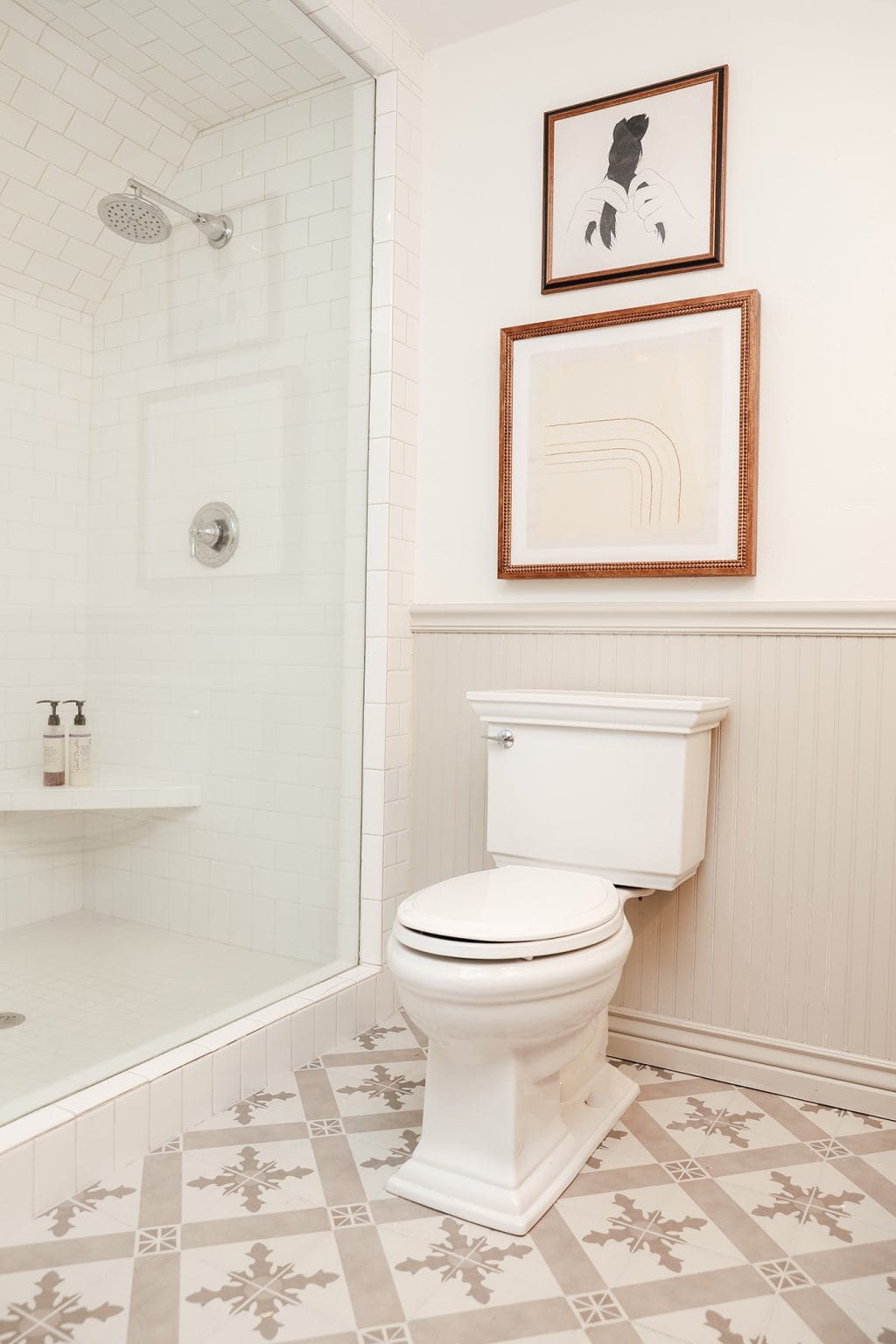 Bathroom beadboard painted with revere pewter