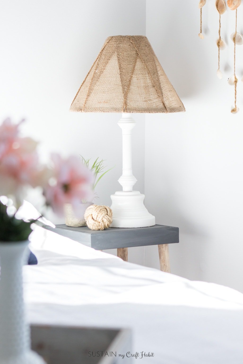 lamp on a side table