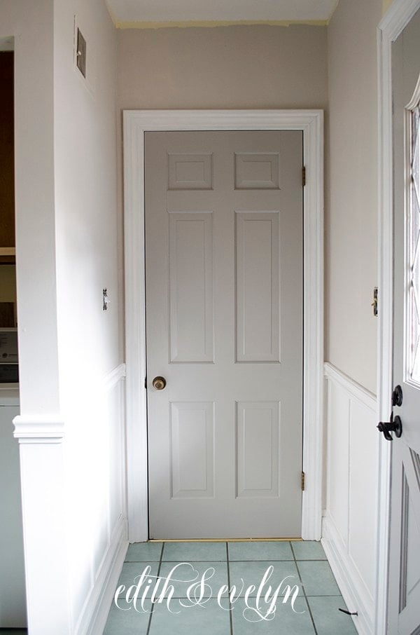 Interior door painted Agreeable Gray