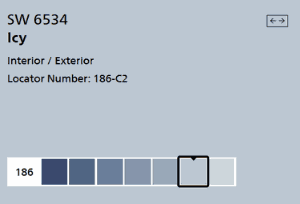 Sherwin Williams Icy (SW6534) - a light blue gray paint color