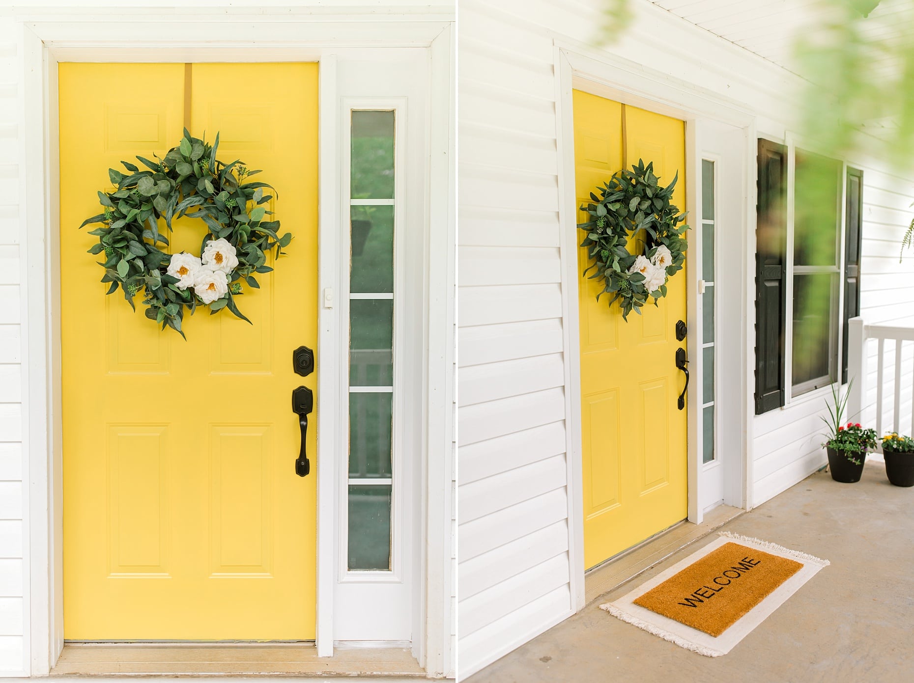 bright yellow painted door