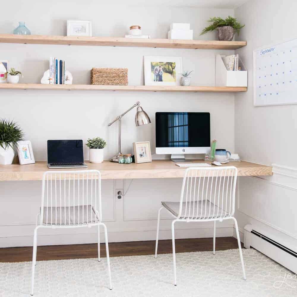 DIY Floating Desk and Shelves - Jenna Kate at Home