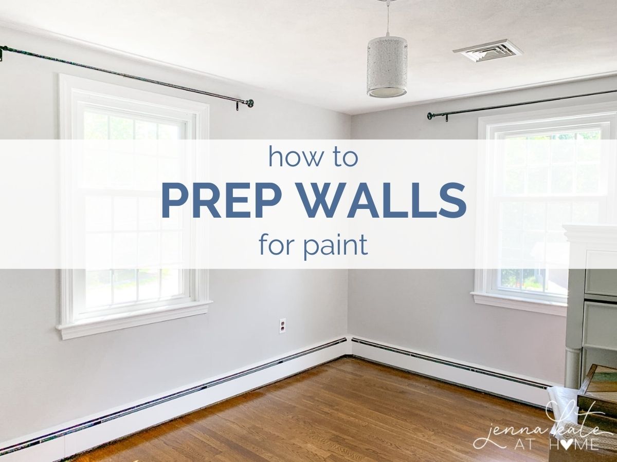 A large empty room and text that reads how to prep walls for paint