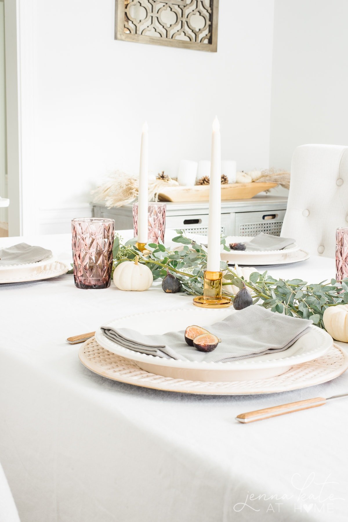 Fig and jewel toned table setting