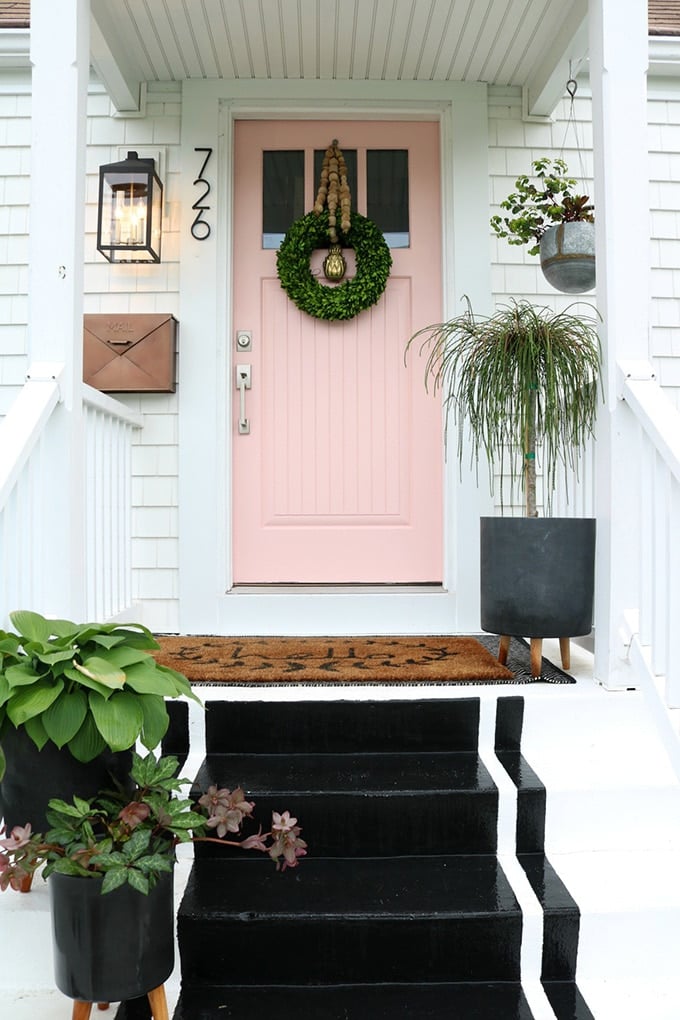 Sherwin Williams Coral Perfection front door