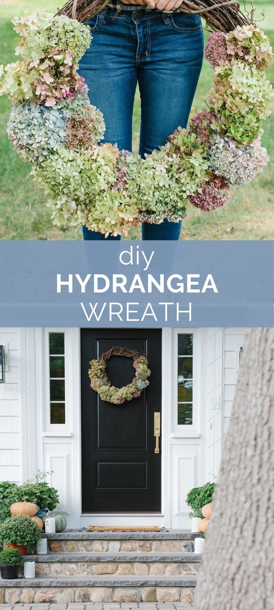 diy hydrangea wreath