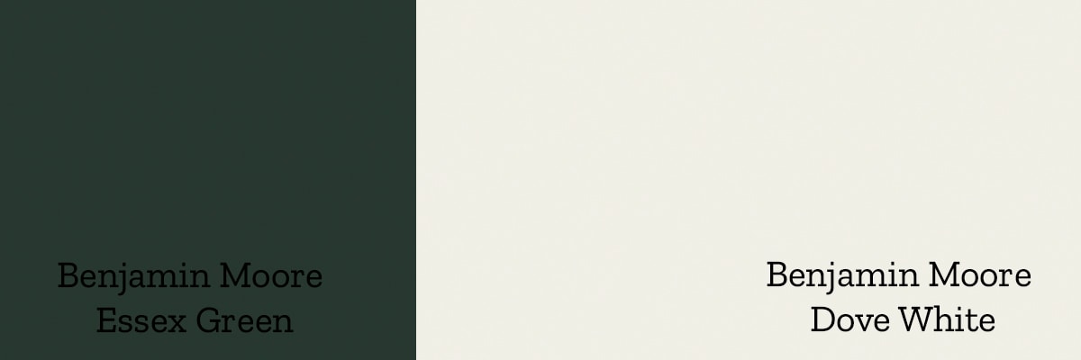 Benjamin Moore Essex Green and Benjamin Moore Dove White