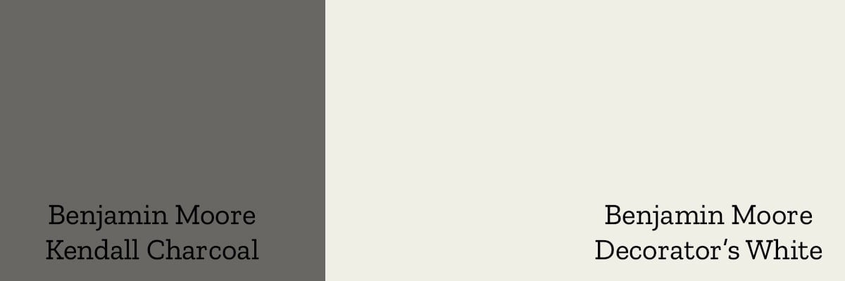 Benjamin Moore Kendall Charcoal and Benjamin Moore Decorator's White