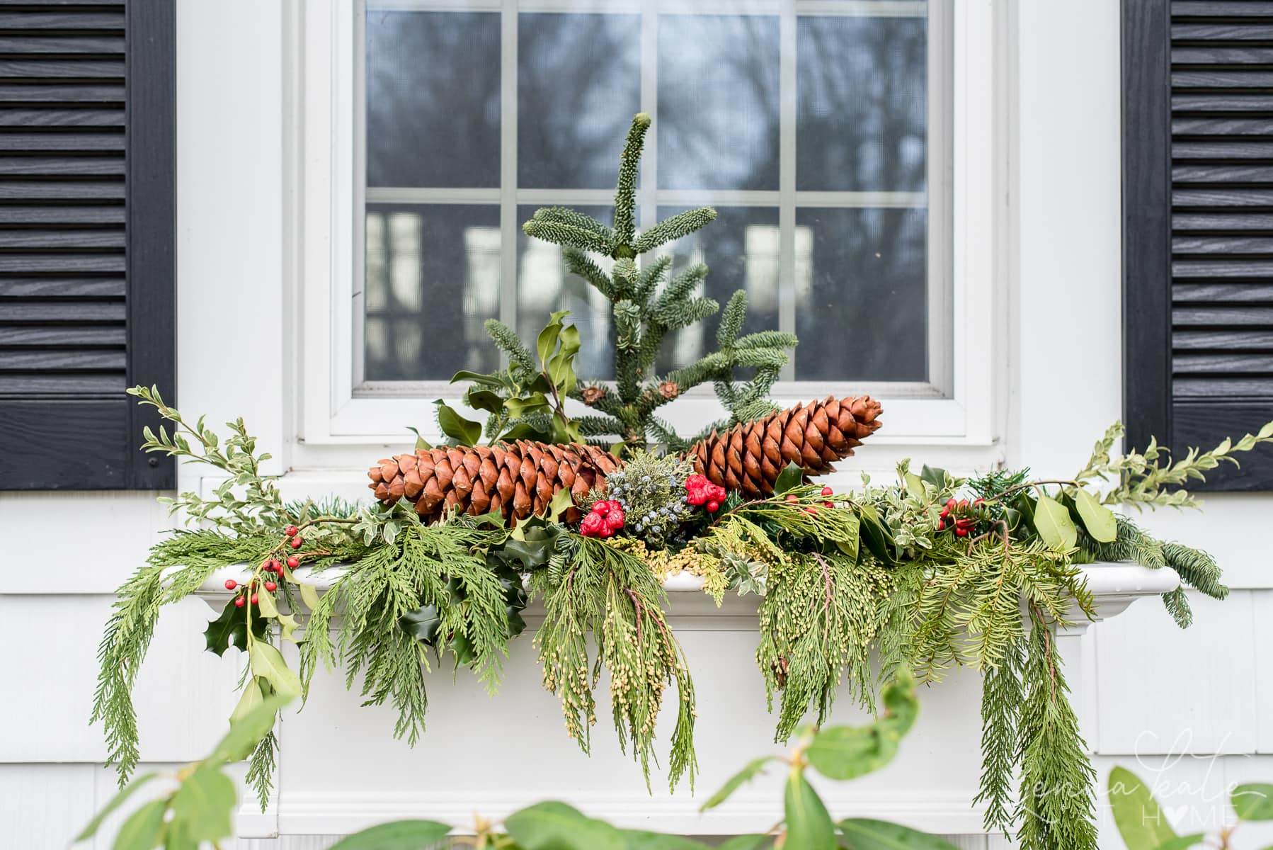 christmas window box garland