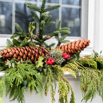 How to Decorate a Window Box for Christmas - Jenna Kate at Home