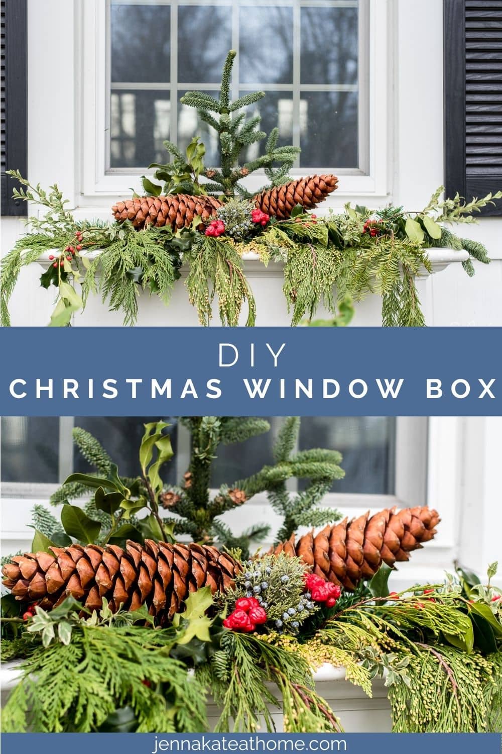 christmas window box arrangement pin