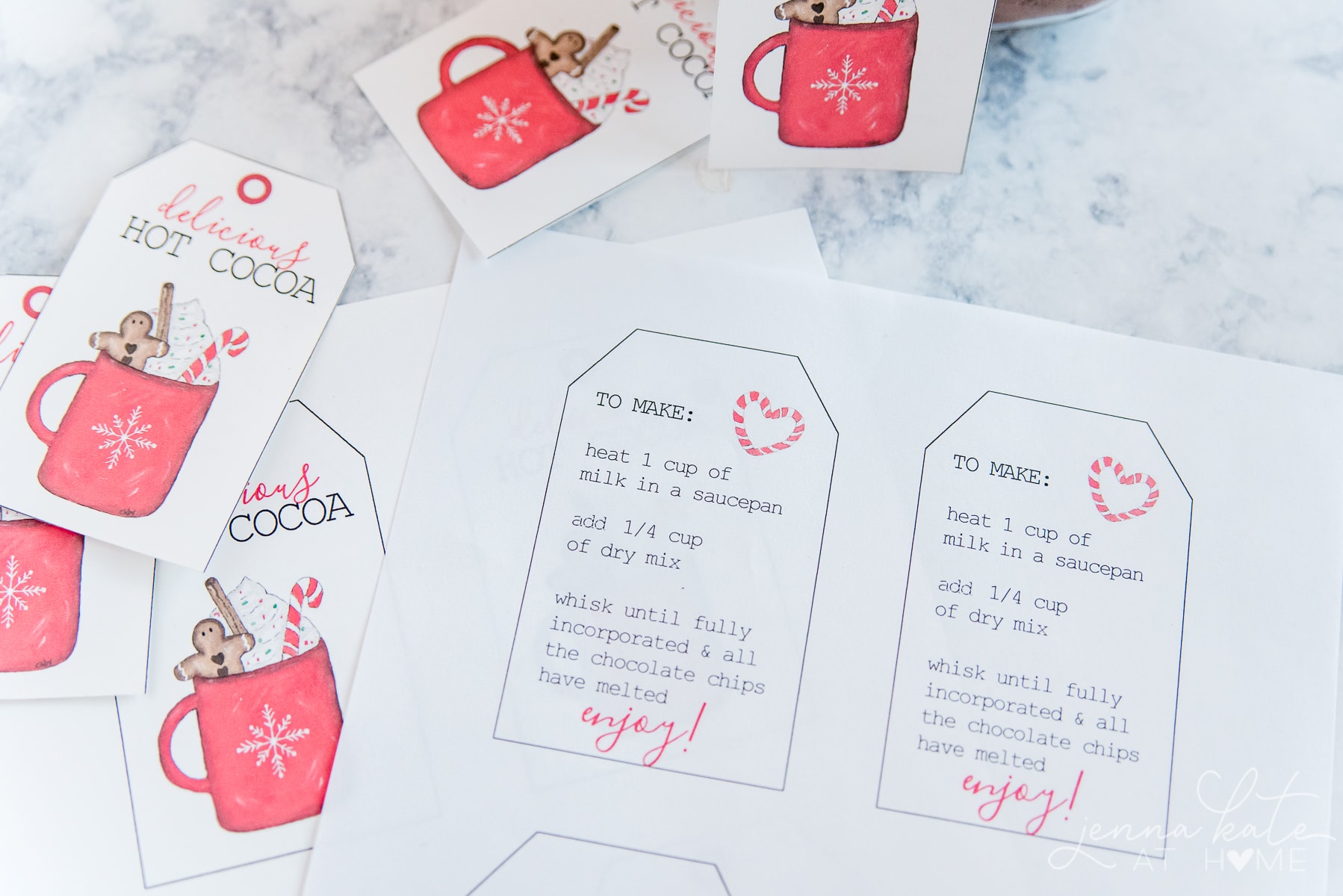 Back side of the printable gift tags