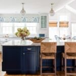 navy blue kitchen island