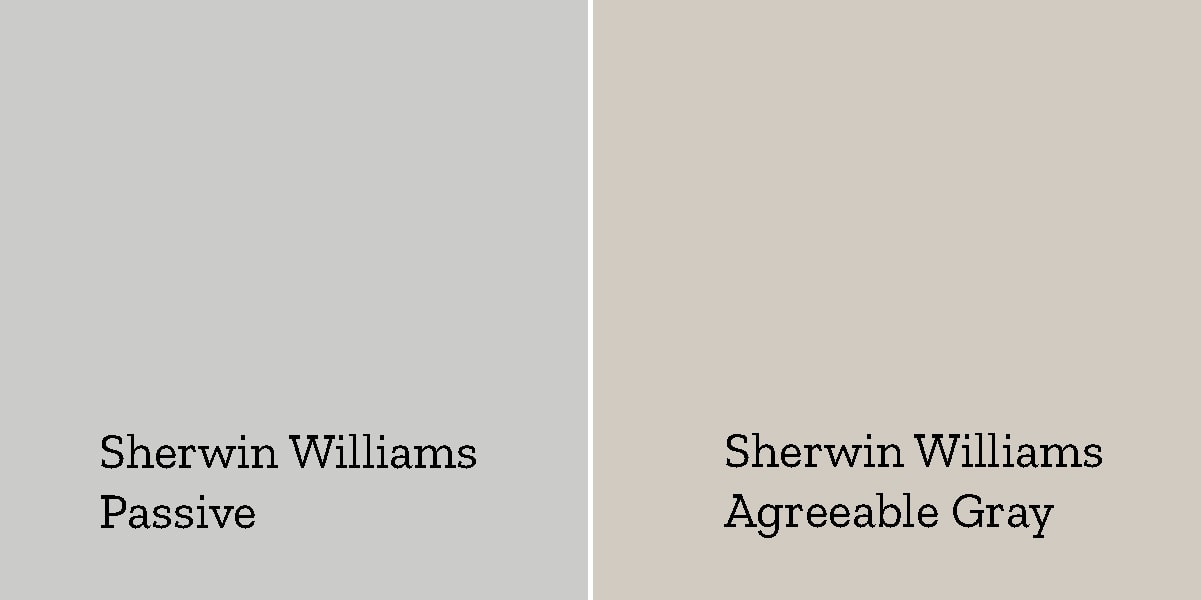passive versus agreeable gray swatches