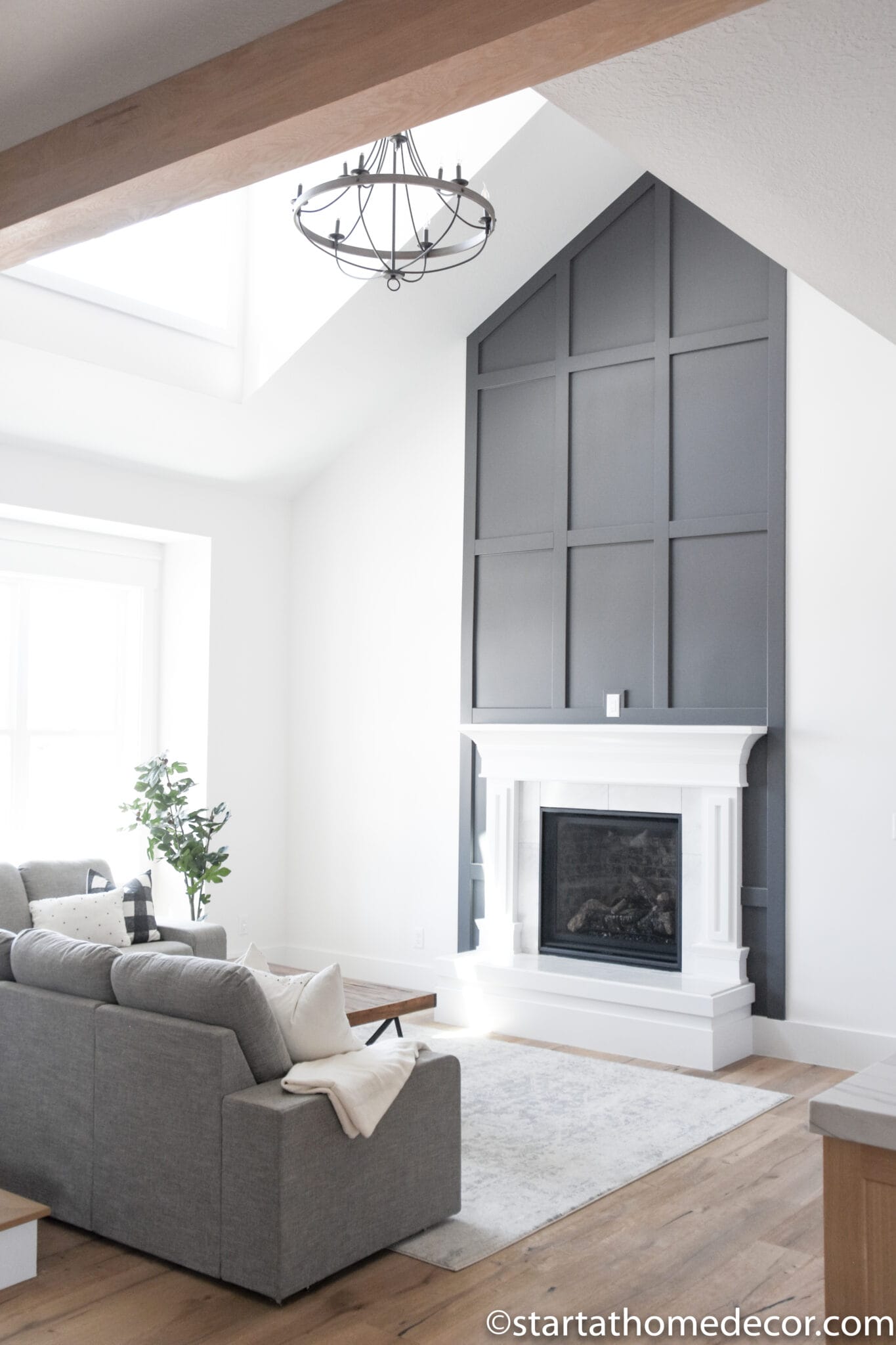 Dark Accent Wall With Fireplace 