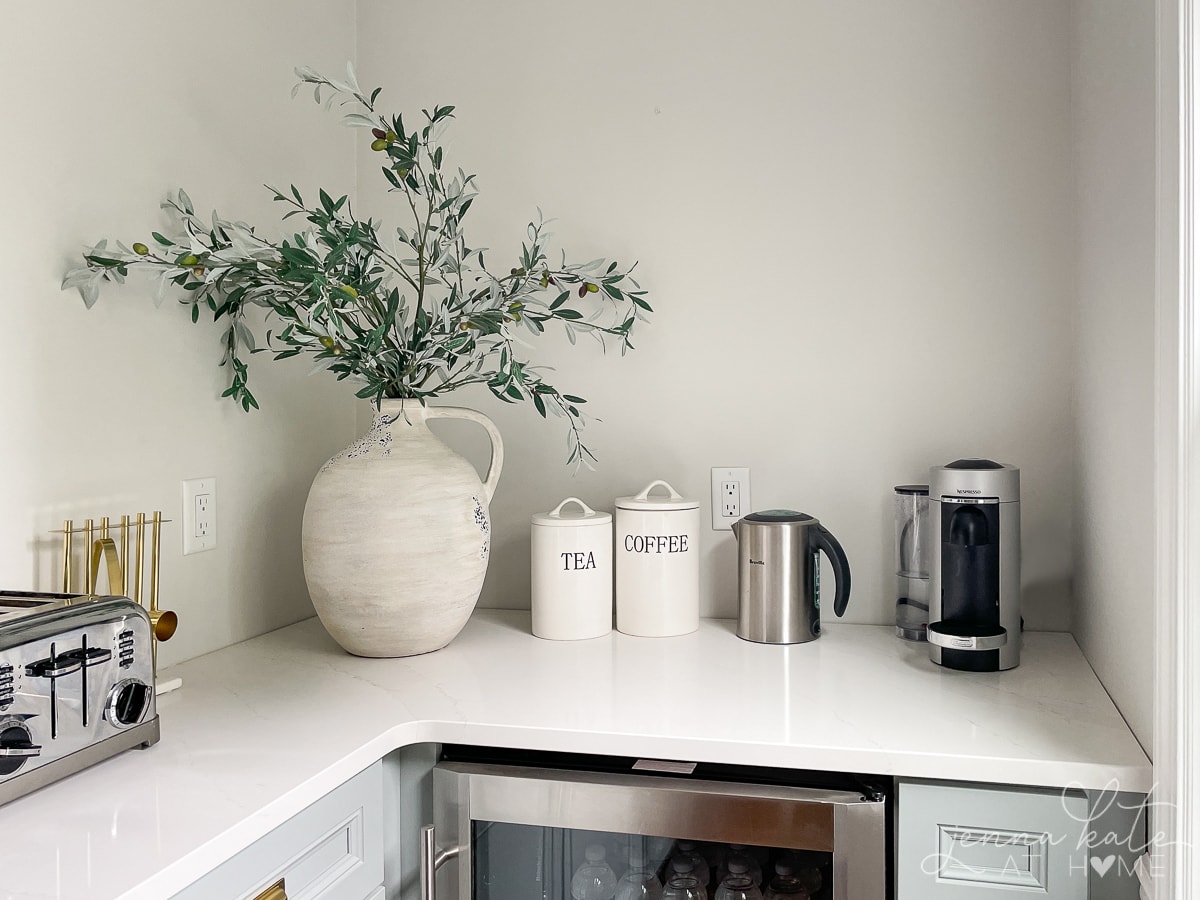 Pantry countertops and coffee and tea appliances