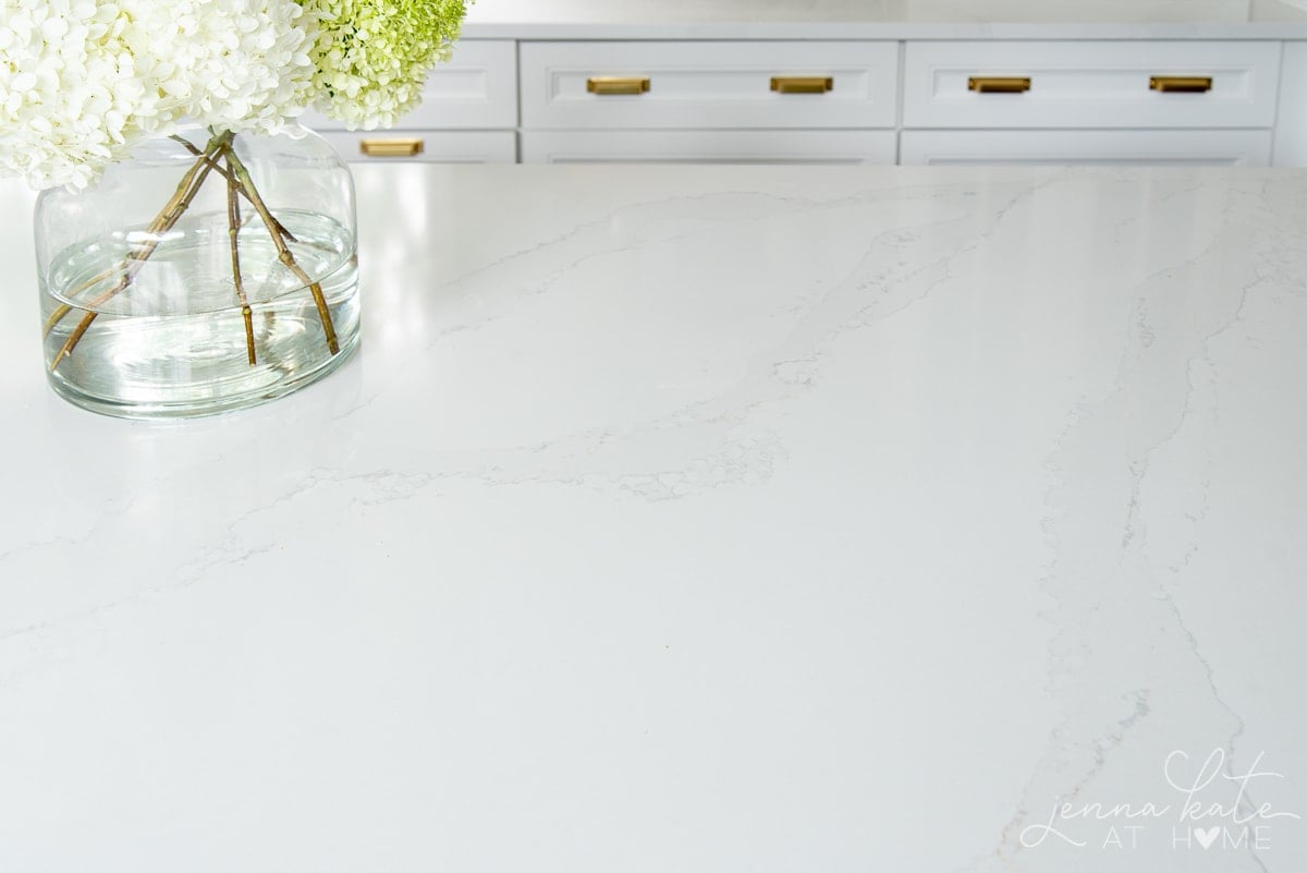 white quartz with light gray veining 