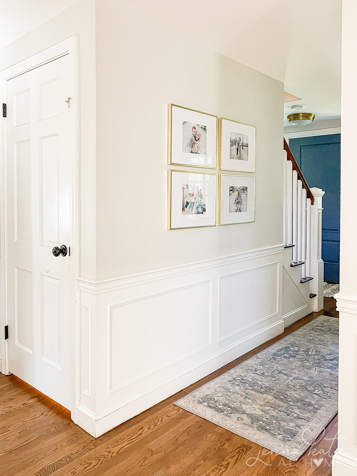 pure white trim with repose gray walls lightened by 50%