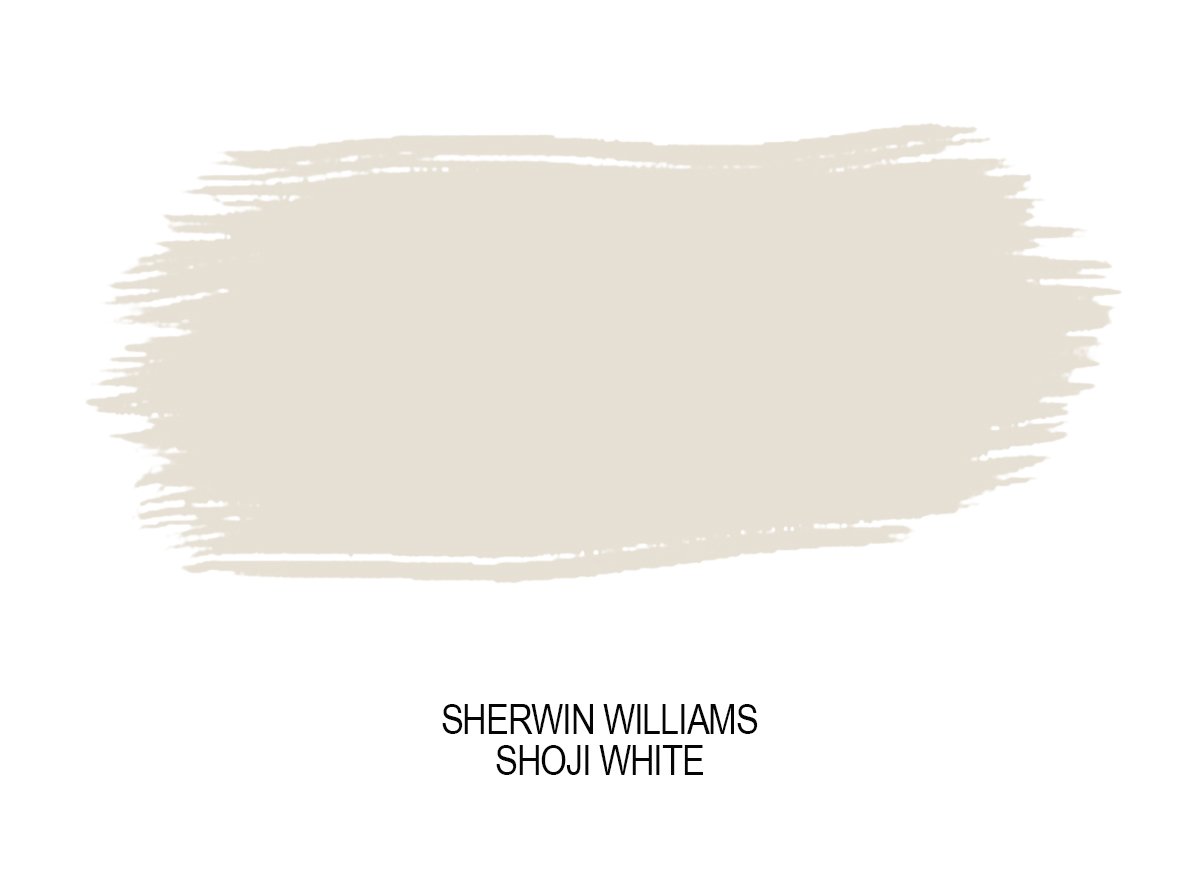 paint swatch of Sherwin Williams Shoji White.