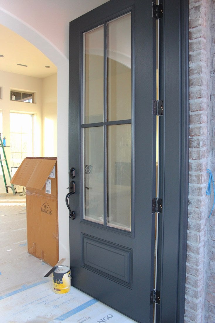 wrought iron painted on a front door