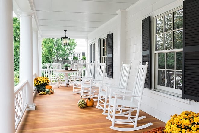 Shutters painted with BM Wrought Iron