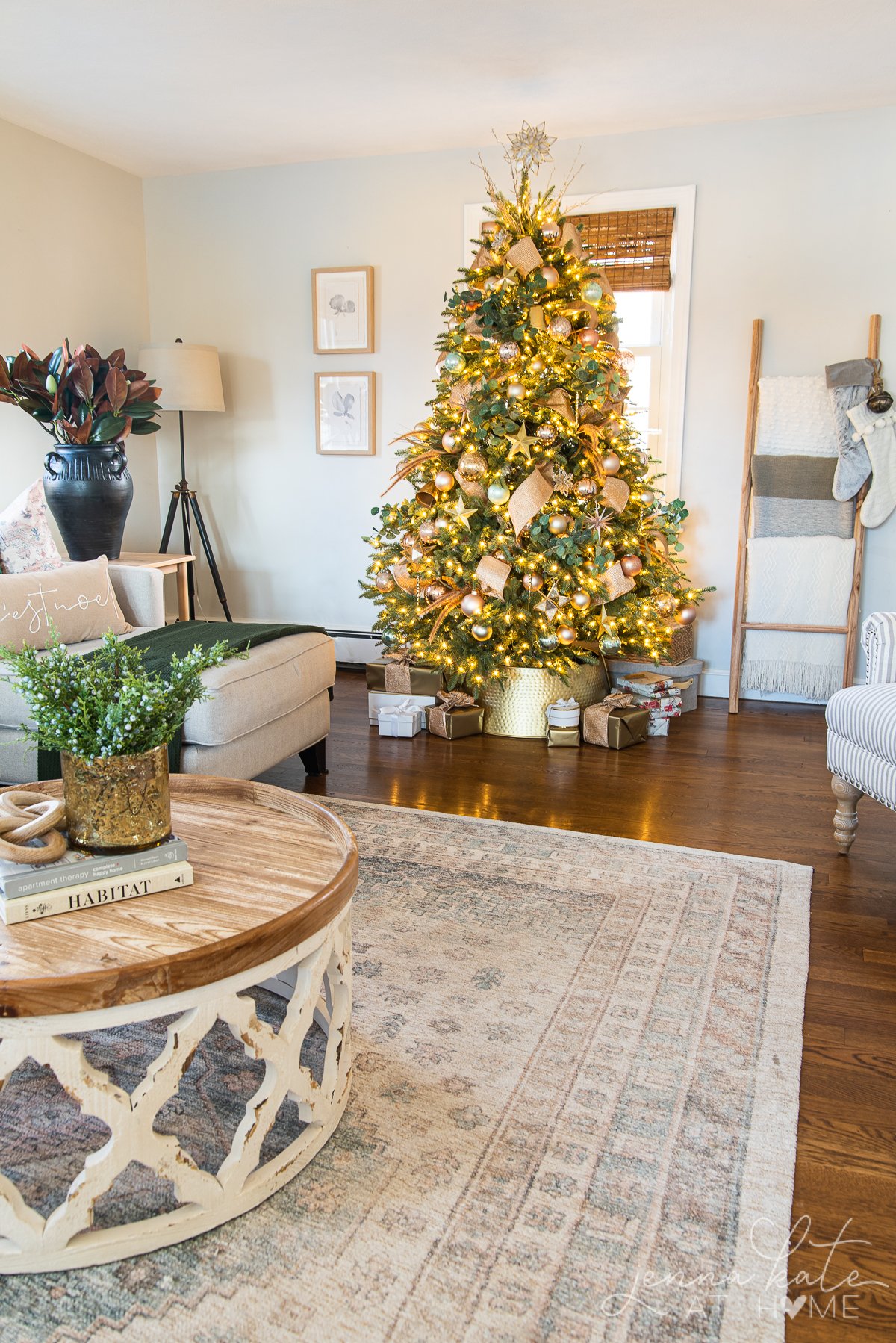 How to Decorate a Pretty Rose Gold Christmas Tree - Jenna Kate at Home