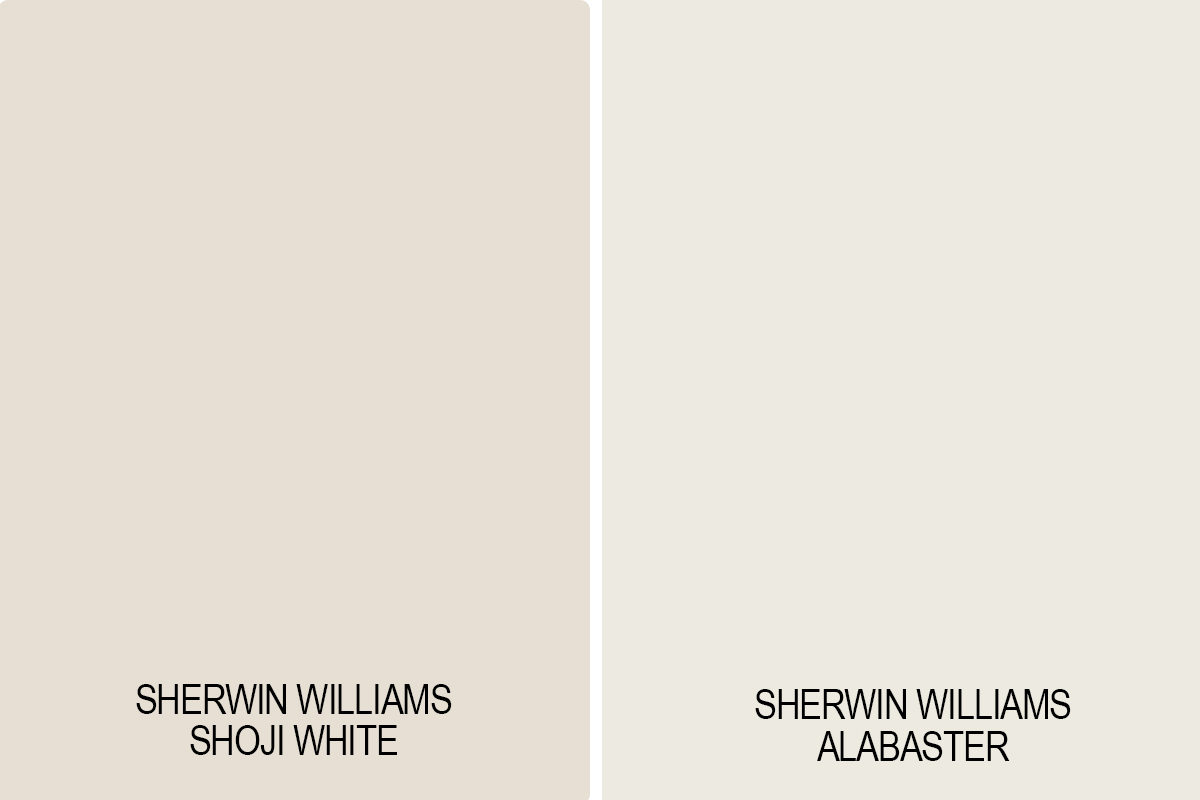 comparison of shoji white versus alabaster