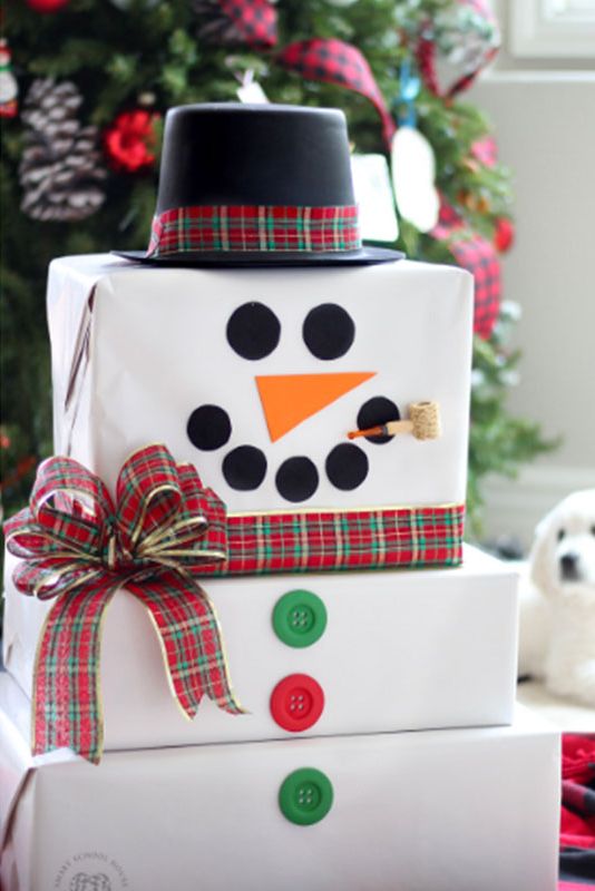 snowman wrapping presents for kids