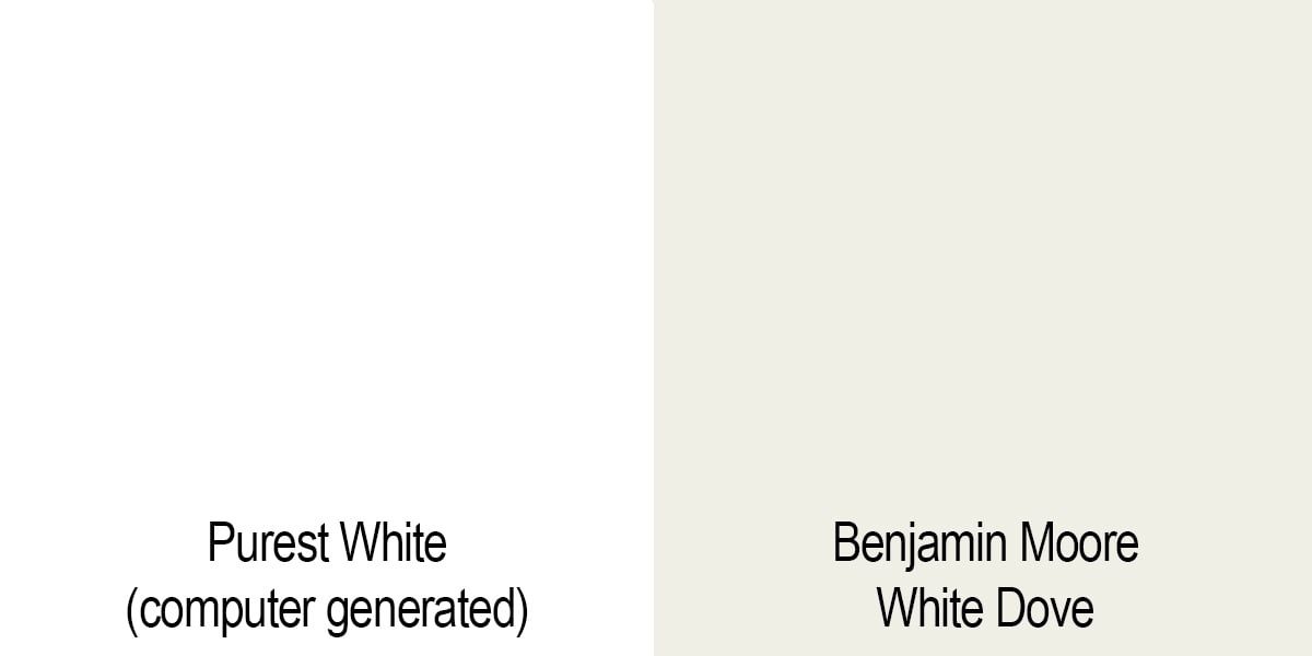 comparison of purest white and white dove